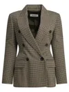 Max Mara Houndstooth T-shirt Jacket Double-breasted Lined Wool-blend In Animal Print