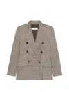 Max Mara Houndstooth T-shirt Jacket Double-breasted Lined Wool-blend In Multicolor