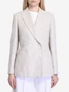 Max Mara Women Double-breasted Jacket In Beige