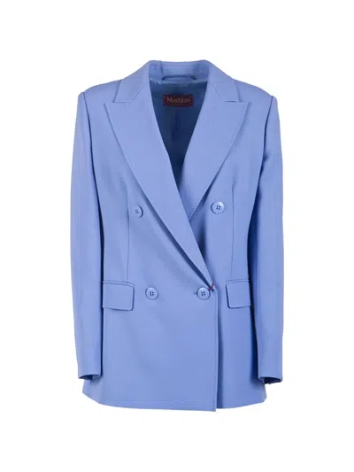 Max Mara Double-breasted Jacket In Blue