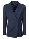 Max Mara Double-breasted Jacket In Blue