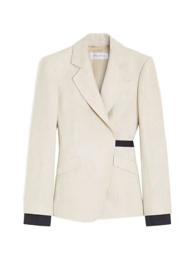 MAX MARA DOUBLE-BREASTED LINEN DRILL BLAZER