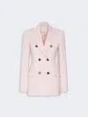 Max Mara Double-breasted Natural Stretch Wool Blazer In Multi