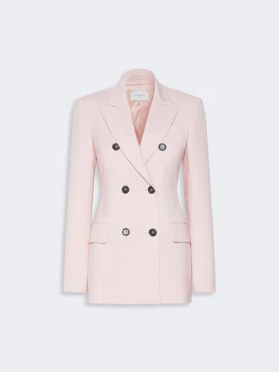 Max Mara Double-breasted Natural Stretch Wool Blazer In Multi