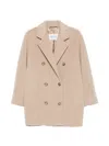 Max Mara Double-breasted Notched-lapel Coat In Neutral