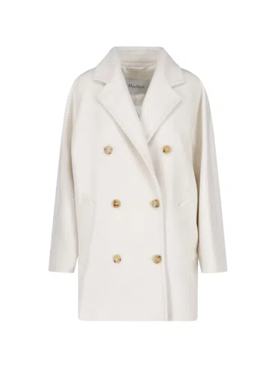 Max Mara Orma Double-breasted Wool And Cashmere-blend Felt Coat In White