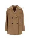 Max Mara Double-breasted Peacoat In Multi