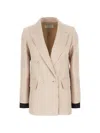 Max Mara Double-breasted Peak-lapel Blazer In Neutral