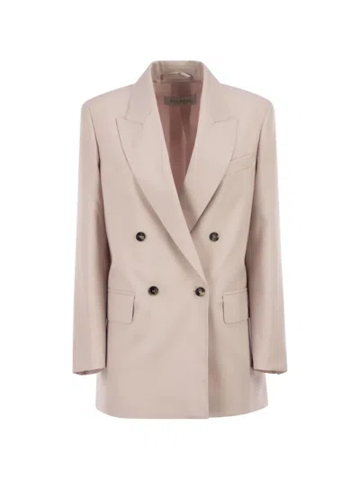 Max Mara Double-breasted Peak-lapel Blazer In Neutral