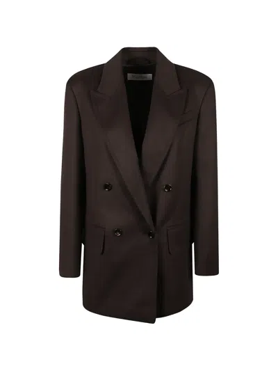 Max Mara Double-breasted Peak-lapels Blazer In Brown