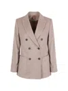 Max Mara Double-breasted Peak-lapels Blazer In Multi