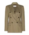 Max Mara Double-breasted Pinstripe Suit Jacket In Multi