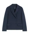 Max Mara Double-breasted Pocketed Jacket In Blue