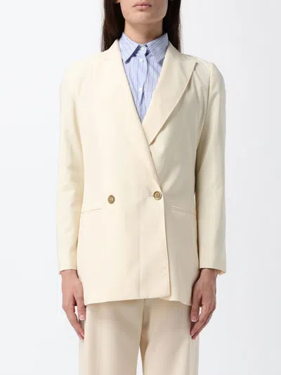 Max Mara Double-breasted Pure Wool Blazer With Peak Lapels In Neutral