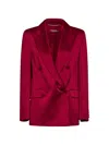 Max Mara Ruby Envers Satin Msearca Double-breasted Blazer In Red
