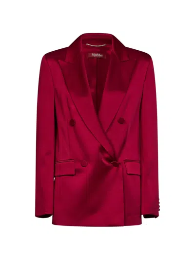MAX MARA DOUBLE-BREASTED SATIN BLAZER