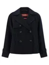 Max Mara Double-breasted Short Coat In Black