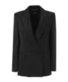 Max Mara Double-breasted Suit Jacket In Black