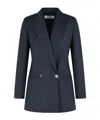 Max Mara Double-breasted Suit Jacket In Blue