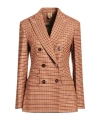 Max Mara Double-breasted Suit Jacket In Brown