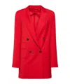 Max Mara Double-breasted Suit Jacket In Red