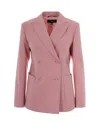 Max Mara Double-breasted Tailored Blazer In Rosa Antico