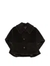 Max Mara Double-breasted Teddy Jacket In Brown