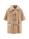 Max Mara Double-breasted Teddy Jacket In Multi