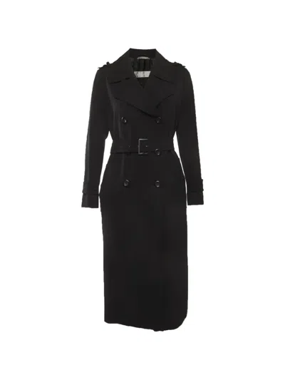 Pre-owned Max Mara Double-breasted Trench Coat In Black