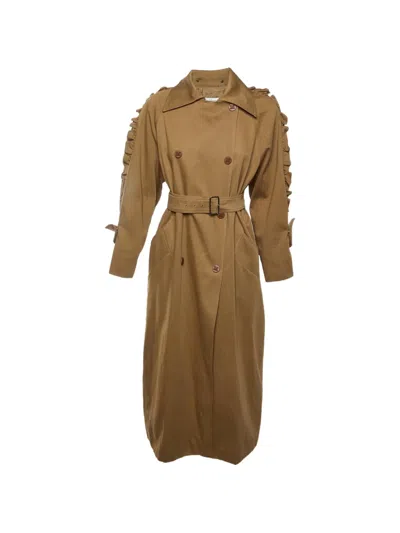 Pre-owned Max Mara Double-breasted Trench Coat In Brown