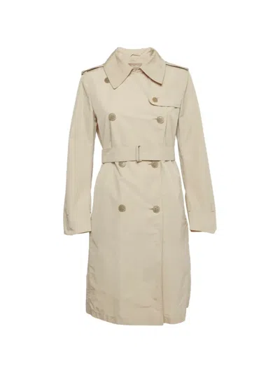 Pre-owned Max Mara Double-breasted Trench Coat In Neutral
