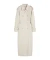 Max Mara Double-breasted Linen Drill Overcoat In Gray