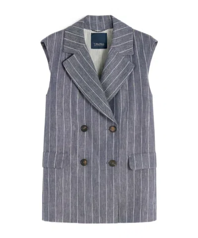 Max Mara Double-breasted Vest In Gray