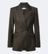 Max Mara Double-breasted Virgin Wool Blazer In Black
