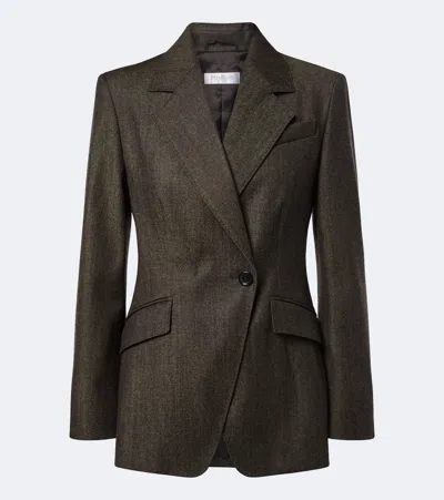Max Mara Double-breasted Virgin Wool Blazer In Black