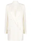 Max Mara Double-breasted Virgin Wool Blazer In White