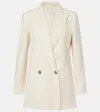 Max Mara Double-breasted Virgin Wool Blazer In White