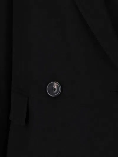 Max Mara Double-breasted Pure Wool Blazer With Peak Lapels In Black