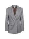 Max Mara Double-breasted Virgin-wool Jacket In Gray