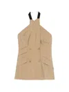 Max Mara Maxmara Mxsnuraghe Sleeveless Jacket In Wool And Silk Poplin In Nude