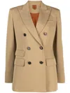 Max Mara Double-breasted Wool Blazer In Brown