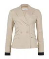 Max Mara Double-breasted Virgin Wool Blazer In Nude