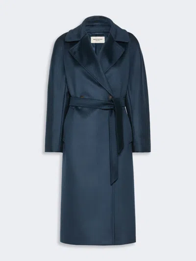 Max Mara Double-breasted Wool Coat In Blue
