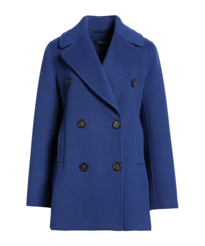 Max Mara Double-breasted Wool Coat In Blue