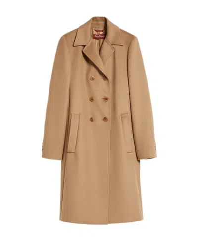 Max Mara Double-breasted Wool Coat In Brown