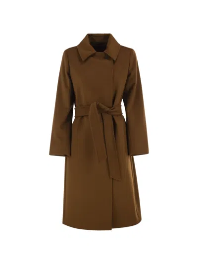 Max Mara Double-breasted Wool Coat In Brown