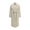 Max Mara Studio Double Breasted Wool Coat In White