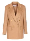 Max Mara Double-breasted Wool Jacket In Brown