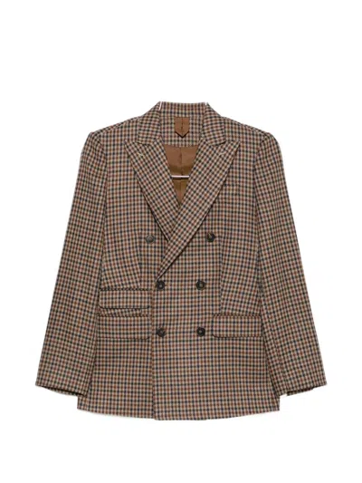 Max Mara Double-breasted Wool Jacket In Brown