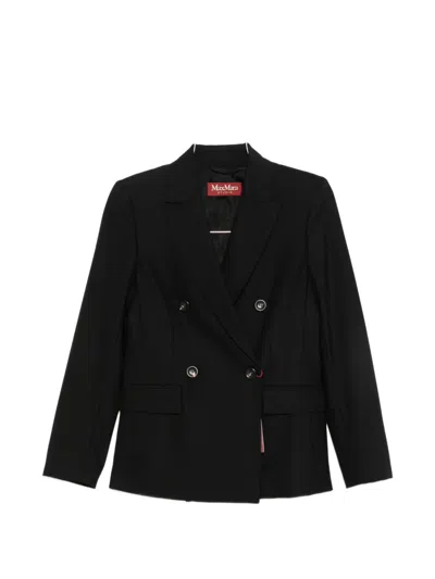 Max Mara Double-breasted Wool Jacket In Black